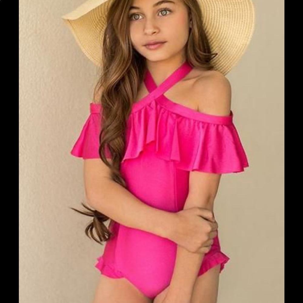 Girls joyfully pink swimsuit size 10